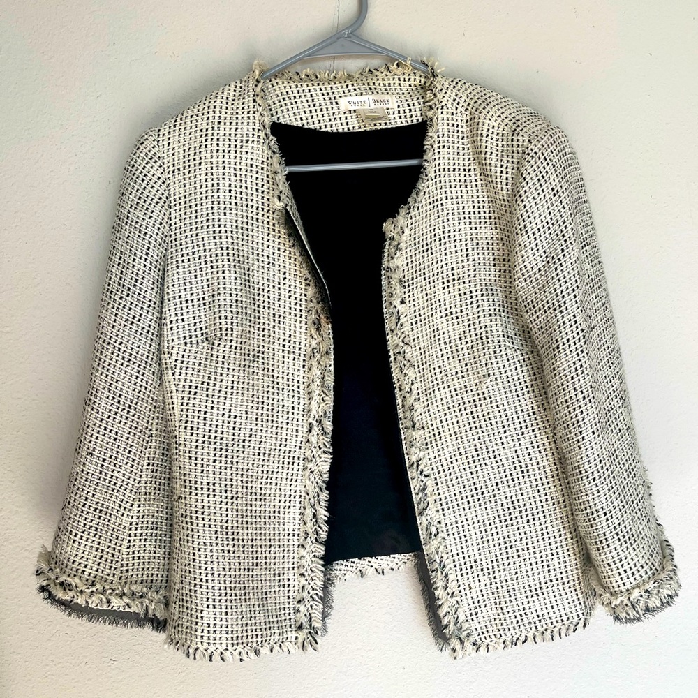 Black and White Tweed Blazer